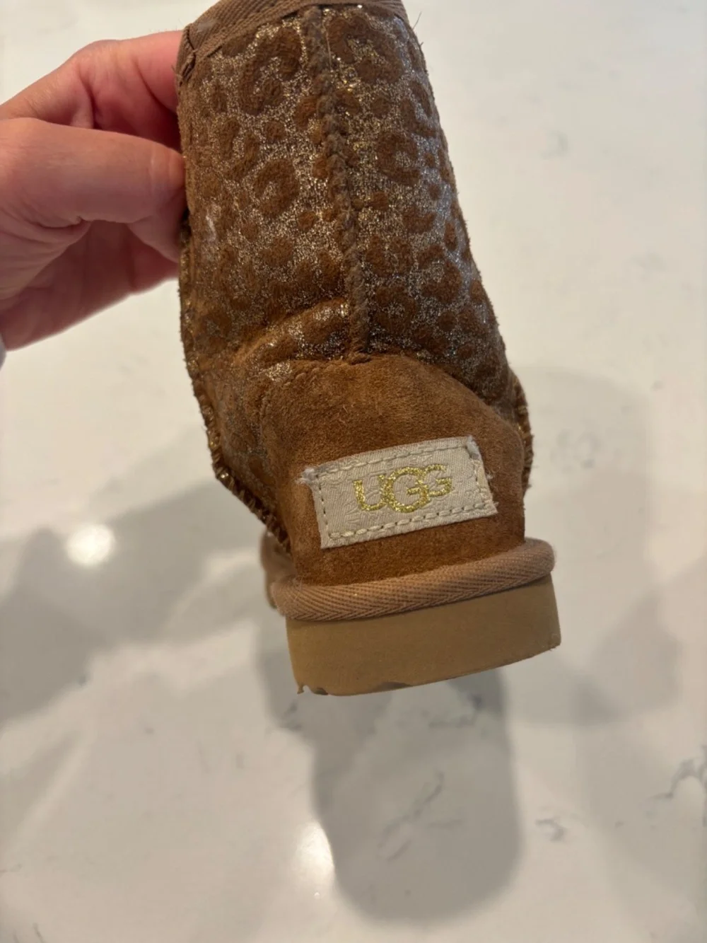 Gold leopard Ugg boots